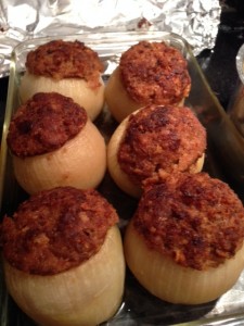 Stuffed Onions Brown and Crispy