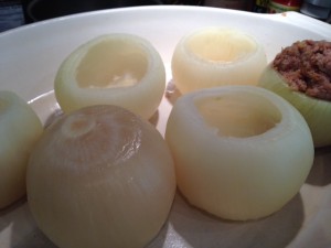 Cooling Onions & Starting to Stuff with Ingredients